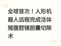 全球首次！人形机器人远程完成活体猪腹腔镜胆囊切除术