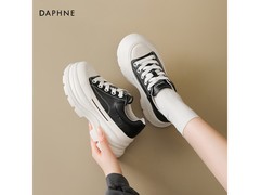 达芙妮松糕小白鞋黑款直降125元