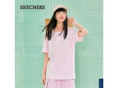 斯凯奇淡粉圆领T恤L码5折仅55元