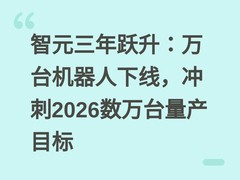 智元三年跃升：万台机器人下线，冲刺2026数万台量产目标