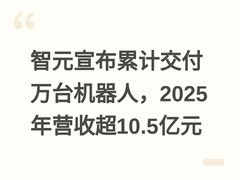 智元宣布累计交付万台机器人，2025年营收超10.5亿元
