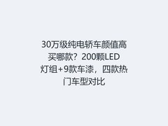 30万级纯电轿车颜值高买哪款？200颗LED灯组+9款车漆，四款热门车型对比