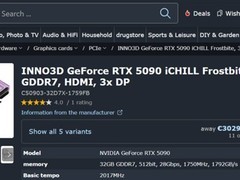 RTX 5090价格飙涨至3000欧元以上，显卡市场进入全面涨价周期