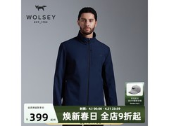 WOLSEY海军蓝XL男士防风加绒软壳衣170元