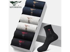 七匹狼男士中筒袜6双装低至29.9元