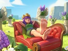 部落冲突推限定足部贡品装饰：女皇足形石像盆栽引热议