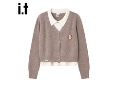 izzue假两件开衫外套京东5折仅99.5元