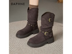 达芙妮咖色马丁靴京东低至82.06元