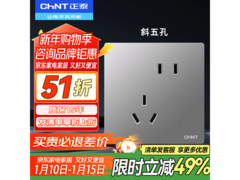 正泰6TA斜五孔插座幻银灰热卖