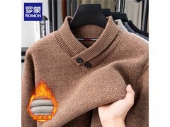 罗蒙男士加厚仿雪貂绒毛衣低至58.34元