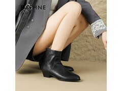 达芙妮2025秋款黑短靴，直降低至71.96元