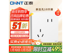 正泰斜五孔插座10只装