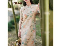 子牧棉麻旗袍连衣裙89元