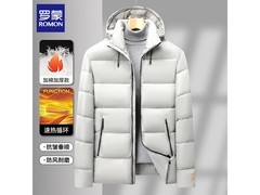 罗蒙亮面连帽棉服88.9元