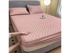 豆沙色夹棉床笠24.9元