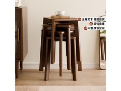 家逸RF - HD308胡桃色方凳，到手75元！