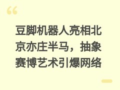 豆脚机器人亮相北京亦庄半马，抽象赛博艺术引爆网络