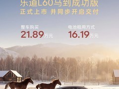 乐道L60马到成功版上市，限时定制套装售21.89万起