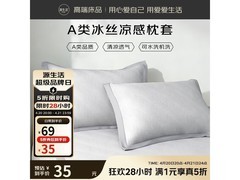 源生活冰丝凉席枕套5折，34.5元到手