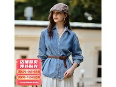 OLRAIN法式蓝牛仔衬衫春款
