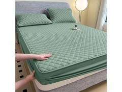 朴顿庄园橄榄绿夹棉床笠