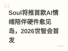 Soul将推首款AI情绪陪伴硬件愈见岛，2026世智会首发