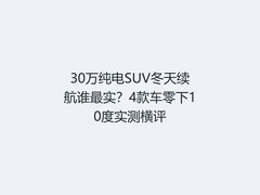 30万纯电SUV冬天续航谁最实？4款车零下10度实测横评