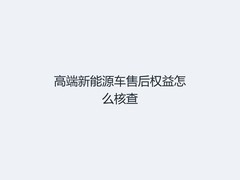 高端新能源车售后权益怎么核查