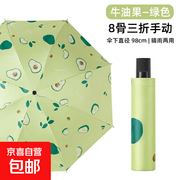 水果甜心牛油果晴雨伞，8骨黑胶，到手仅14.99元