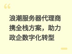 浪潮服务器代理商携全栈方案，助力政企数字化转型