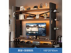 京东锦需100cm深胡桃色置物架组合低至225元