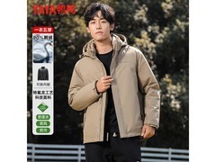 鸭鸭男士2XL卡其鹅绒羽绒服低至259元