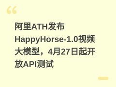 阿里ATH发布HappyHorse-1.0视频大模型，4月27日起开放API测试
