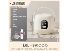苏泊尔1.6L迷你电饭煲75.98元抢