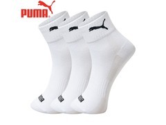 PUMA女士中筒棉袜3双装，直降40元！