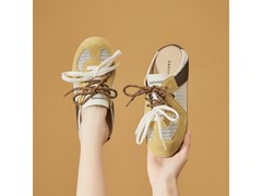 达芙妮女士网面一脚蹬凉拖清仓特惠