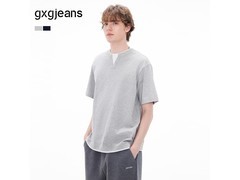 gxgjeans灰色拼接男士短袖T恤立减70