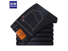 罗蒙加绒牛仔裤男5折特惠