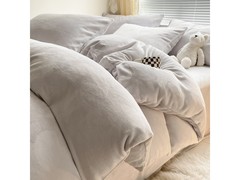 布之美米灰四件套特价99元带回家