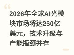 2026年全球AI光模块市场将达260亿美元，技术升级与产能瓶颈并存
