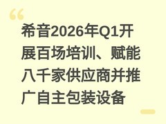 希音2026年Q1开展百场培训、赋能八千家供应商并推广自主包装设备