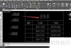 建筑图纸坐标表生成方法