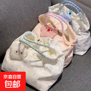 少女心碎花小白兔帆布包，满减后 6.9 元带回家