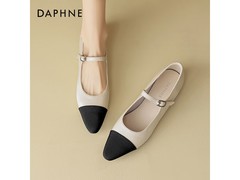 达芙妮尖头粗跟玛丽珍鞋