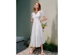 太平鸟法式白裙96元