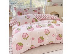 伊路卡1.8米草莓派对磨毛四件套69元