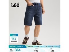 Lee夏季宽松直筒牛仔短裤