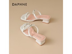 达芙妮仙女风法式高跟拖鞋