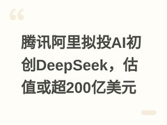 腾讯阿里拟投AI初创DeepSeek，估值或超200亿美元