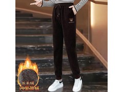 2025 新款小熊刺绣加绒卫裤特价，3XL 仅 59.9 元！